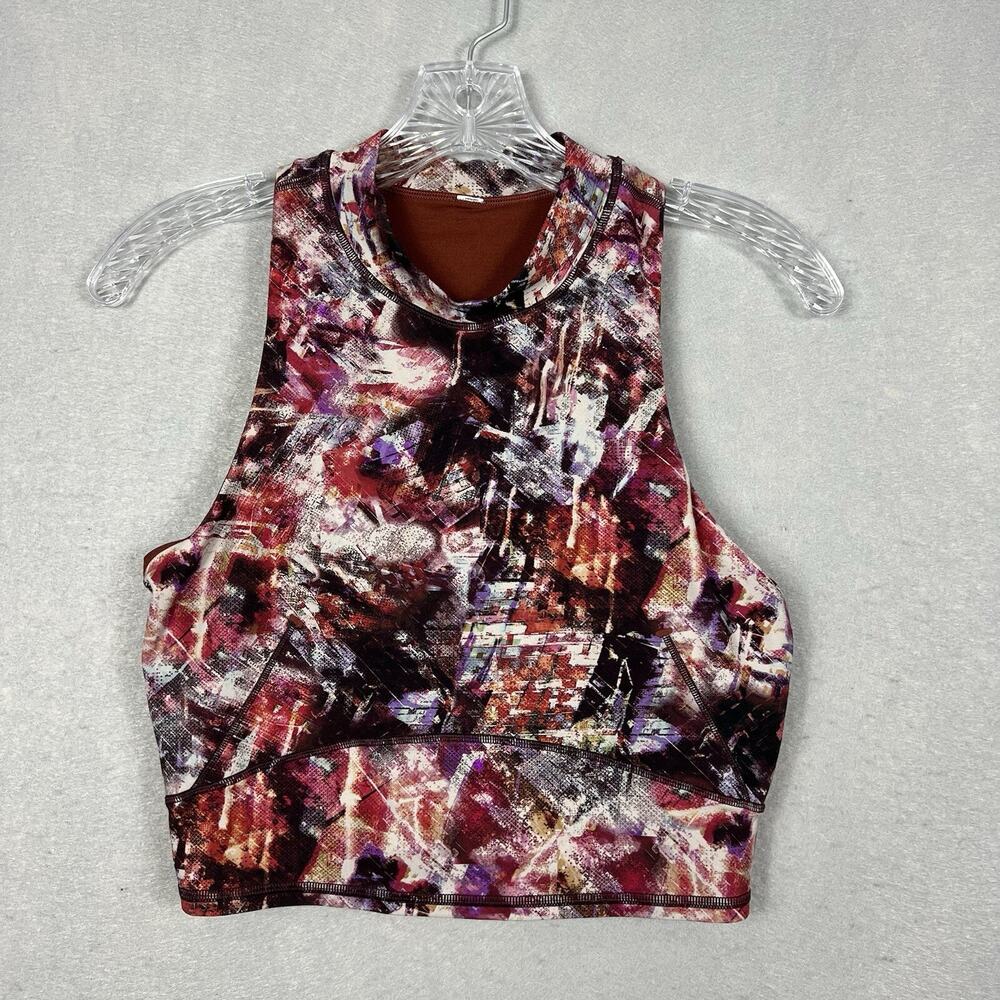 Lululemon Crop Tank Top Size 8 Multicolor Everlux and Mesh Racerback